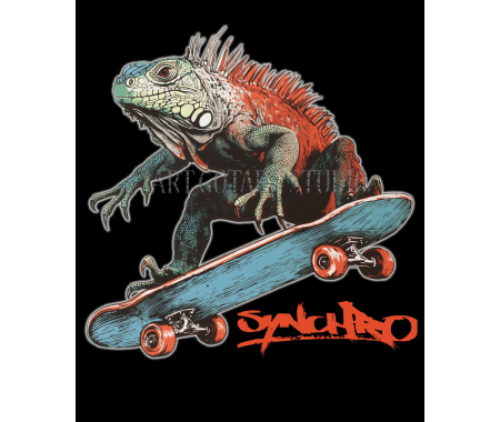Koszulka Iguana na deskorolce ,100% bawełna luźna koszulka, t-shirt